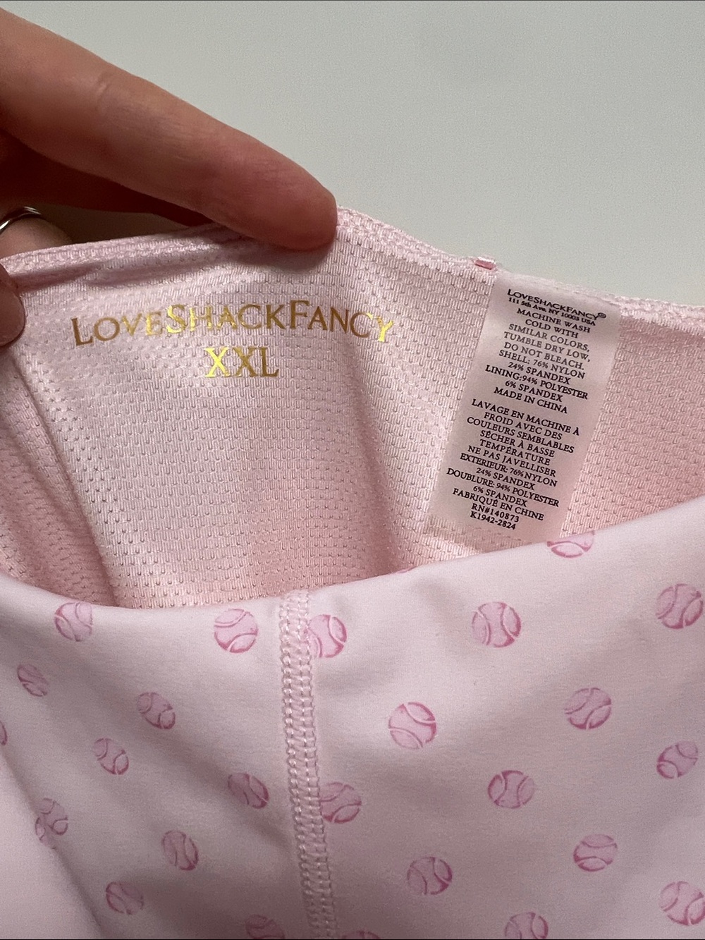 LoveShackFancy Pink Mini Dress with Tiny Tennis Ball Print, Shorts w/ Pockets! - Picture 15 of 15